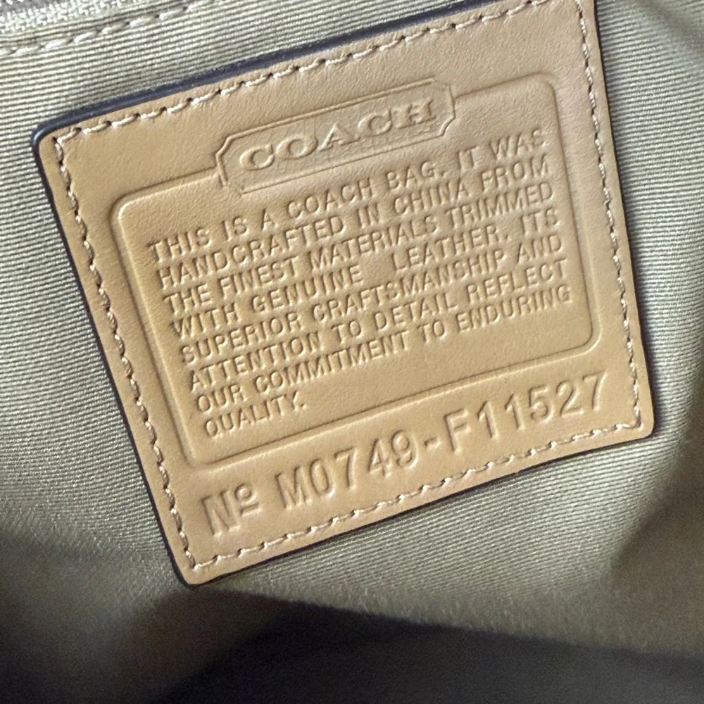 Coach Signature Brown Canvas & Tan Leather Tote Bag | Classic Logo - Picture 4 of 4